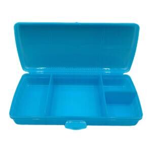 Tupperware Lunch N Things Blue Container / Divided Storage Box